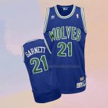 Men's Minnesota Timberwolves Kevin Garnett NO 21 Throwback Blue Jersey2