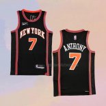 Men's New York Knicks Carmelo Anthony NO 7 City 2021-22 Black Jersey