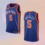 Men's New York Knicks Immanuel Quickley NO 5 City 2023-24 Blue Jersey