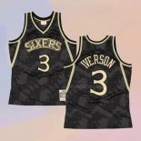 Men's Philadelphia 76ers Allen Iverson NO 3 Mitchell & Ness 1996-97 Black Jersey