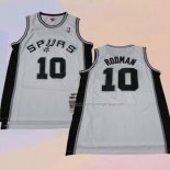 Men's San Antonio Spurs Dennis Rodman NO 10 Mitchell & Ness 1983-84 White Jersey