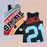 Men's San Antonio Spurs Tim Duncan NO 21 Mitchell & Ness Big Face Black Jersey