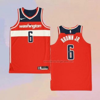 Men's Washington Wizards Troy Brown Jersey JR. NO 6 Icon Authentic Red Jersey